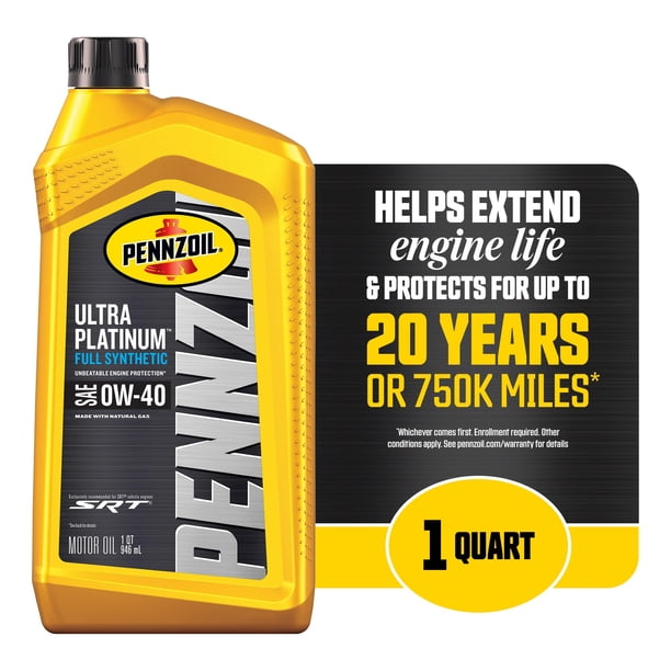 Pennzoil Ultra Platinum 0W-40 6本セット Pennzoil Ultra Platinum Full Synthetic 0W-40 Motor Oil (1 Quart