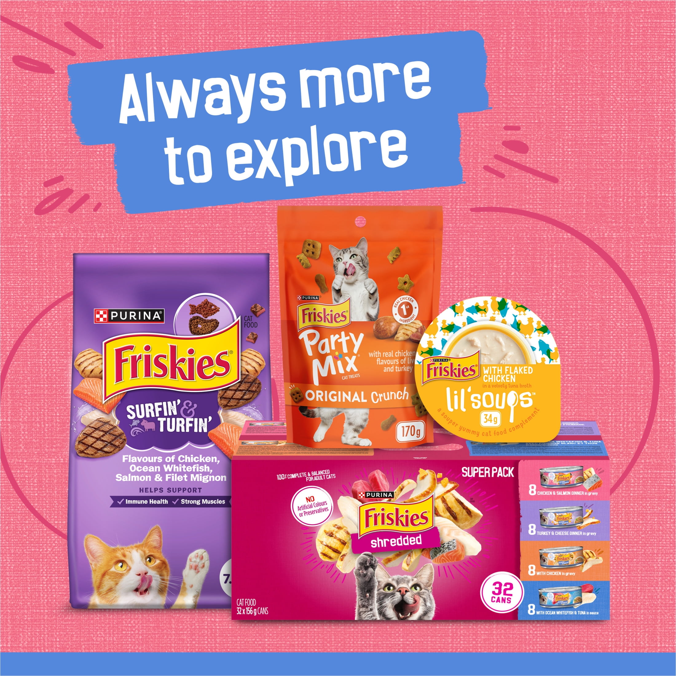 Friskies en Lanières Dîner de Poulet et Saumon Nourriture pour Chats