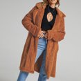 thumbnail image 4 of Pompotops Manteau Chaud en Fausse Fourrure pour Femmes, Veste d'Hiver à Col Rabattu, 4 of 6
