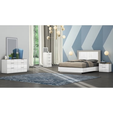 K-LIVING ENSEMBLE DE CHAMBRE QUEEN 5 PIÈCES HARVEY EN BLANC ET GRIS FLANELLE