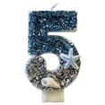 thumbnail image 2 of Sparkling Birthday Digital Candle | Blue Number 0-9 Wax Candle | Party Cake Topper | Eye-Catching Sequins Theme Decoration | 1 Pack | 7x4cm | Cupcake Accessory, 2 of 6