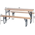 thumbnail image 4 of Patiojoy 70" 3-Piece Folding Beer Table Wooden Portable Picnic Seating Set, 4 of 8