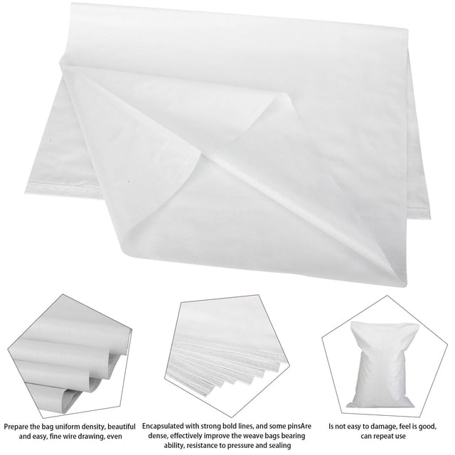 Sacs de Sable Tissés en Plastique Épais, 10 Pcs, Matériau PP, Imperméables, Multifonctions, Réutilisables, pour la Prévention des Inondations et le Contrepoids