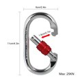 thumbnail image 4 of 25KN Professional Climbing Carabiner Screw Locking Gate Carabiner Heavy Duty O-shape Steel Climbing Buckle Lightweight Hammock Locking Clip for Climbing Rappelling Canyoning Hammock Climbing, 4 of 7