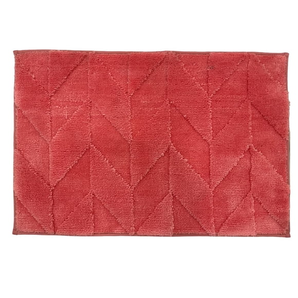 Home Decor Inc. Naples Collection Microfiber Bathmat – 20" x 30", Red, Soft & Absorbent