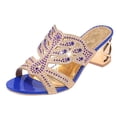 thumbnail image 4 of Styesk Womens Sandals Women's Summer New Plus-size Rhinestone Hollowed-out Chunky One-line Sandals, 4 of 6