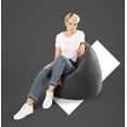 thumbnail image 4 of Fauteuil poire Gouchee Home Easy gris – Tissu microfibre polyester doux avec rembourrage en billes de polystyrène, adapté aux adultes et aux adolescents, siège léger et portable pour dortoir ou salon, 4 of 8