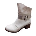 thumbnail image 2 of LSLJS Women's Vintage Up Short Boots Midheel Boots Shoes Cowboy Boots Modern Western Cowboy Distressed Boot, Women's Ankle Boots & Booties, Womens Boots, 2 of 4