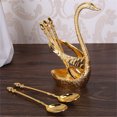 thumbnail image 2 of XZNGL Serving Spoons Stainless Steel Coffee Spoon Fruit Fork Stainless Steel Bar Dessert Spoon with Swan Rack Household Tableware Stainless Steel Serving Spoons Coffee Spoons for Coffee Bar, 2 of 2
