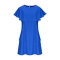 thumbnail image 4 of Gspmoly Robes d'Été pour Femmes, Robe Décontractée Unie à Col Châle et Col Rond pour Femmes, Robes Habillées pour Femmes en Liquidation, 4 of 6