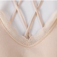 thumbnail image 3 of B91xZ Plus Size Soutiens-gorge de Sport pour Femmes Racerback Soutien-Gorge de Sport à Fort Impact, Beige One Size, 3 of 4