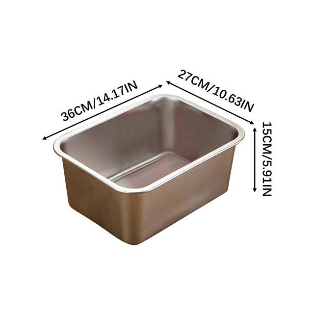 Dvkptbk Stainless Steel Cats Litter Box Extra Large Metal Cats Litter Box for Small Cats Kitty Rabbits Never Absorbs Odor Rustproof Non-Stick Smoothy