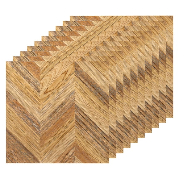 Unique Bargains Carreaux de Sol Autocollants Lot de 10 12'x12 Pieds pour Décoration Intérieure Jaune