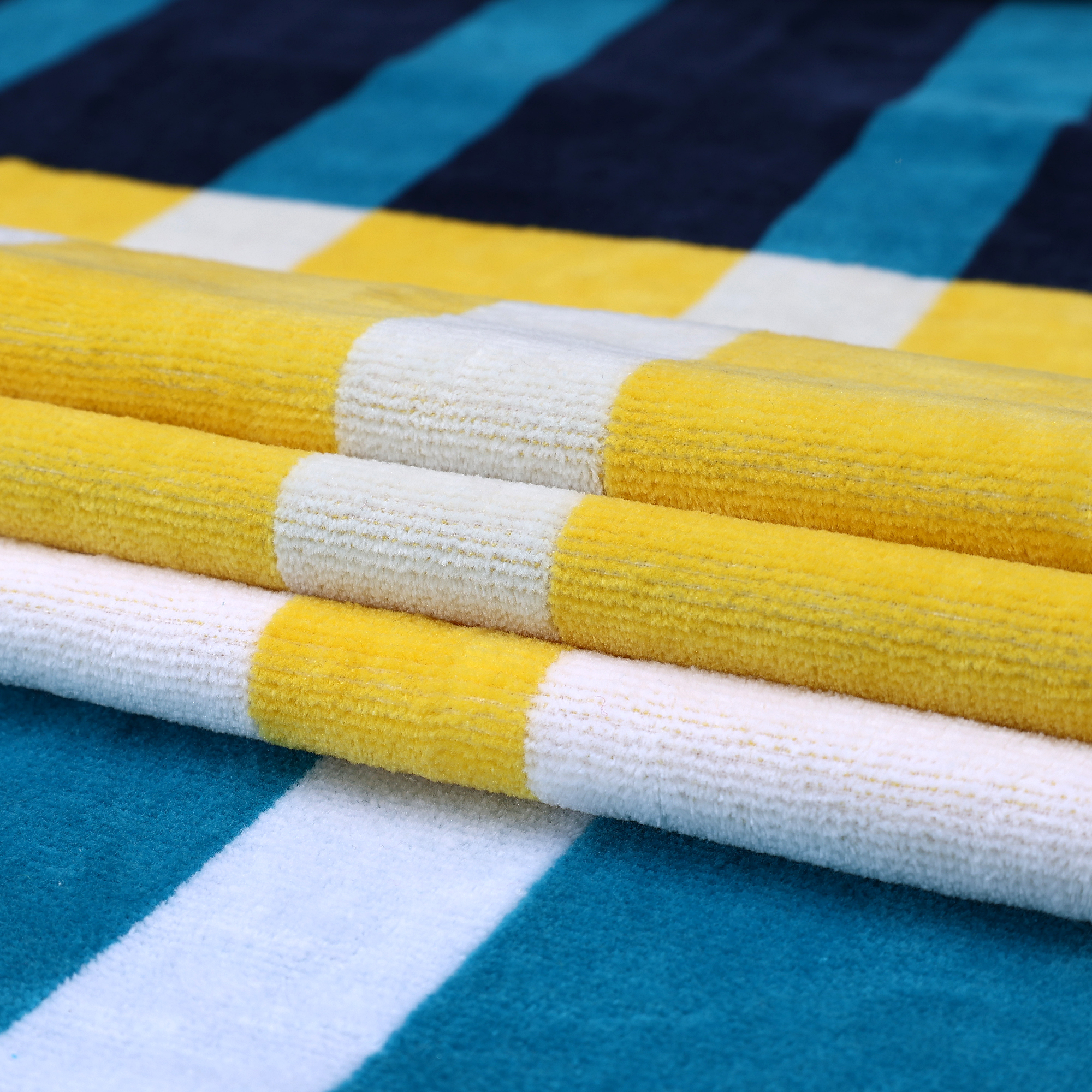 Hometrends Cotton Beach Towel, Multi Stripe Blue, 1 Piece, 40" x 70"