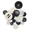 thumbnail image 3 of UNIQUE CREATIV Box of Buttons, Black & White - Assorted Sizes, 65 g (2.3 oz) (Reusable Clear Box), 3 of 7