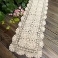 thumbnail image 2 of KEPSWET Cotton Handmade Crochet Lace Table Runner Beige Rectangle Coffee Table Dresser Decor (14x36 inch), 2 of 5