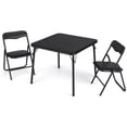 thumbnail image 1 of Bingirl Black Foldable Table with 2 Upholstered Chairs and Cushioned Seats, 1 of 8