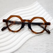 Polygonal Classic Color Reading Glasses for Men Women Lightweight Retro Readers with Spring Hinge