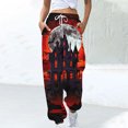 thumbnail image 2 of Birdeem Women Halloween Fashion Color Blocked Printed Drawstring Pants, 2 of 5