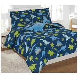 Fancy Linen Comforter Set Dinosaurs Blue Light Blue Grey Green New # Dinosaur Blue (Full Comforter)