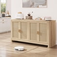 thumbnail image 1 of BeesClover Buffet, Armoire de Rangement d'Accent en Rotin avec 4 Portes et Tablette, Buffet Bahut avec Rangement, 1 of 9