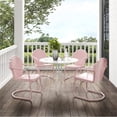 thumbnail image 3 of Crosley Furniture Tulip 5 Piece Metal Outdoor Dining Set in Pastel Pink, 3 of 13
