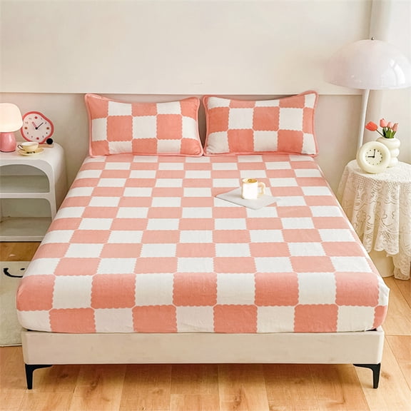 weibbin Drap-Housse Housse de Protection pour Matelas de Lit Drap-Housse à Poche Hiver Chaud Respirant Antidérapant pour Soins de la Peau Drap de Lit Drap-Housse Matelassé en Coton