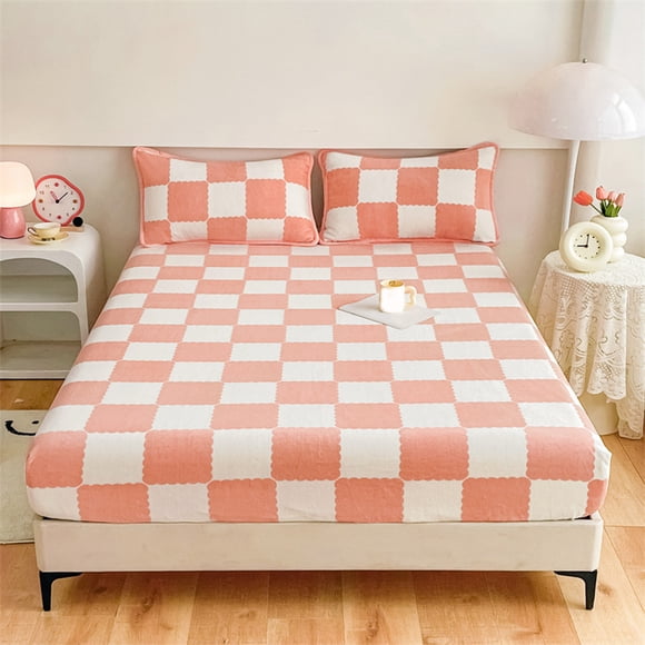 Sales Today Clearance! YHJFZM Fitted Sheet Protective Cover For Bed Mattress Pocket Fitted Sheet Winter Warm Breathable Non Slip For Skin Care Bed Sheet Cotton Quilted Fitted Sheet