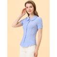 thumbnail image 3 of INSPIRE CHIC Chemise Douce pour Femme Vintage à Col Poupée Mignon Boutonnée m Bleu Violet, 3 of 5