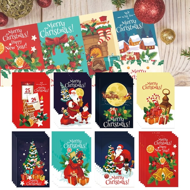 WHEANG Greeting Cards 40 Pcs Tree Christmas Cards Merry Christmas Greeting Cards Happy Holiday Notecards With Envelopes
