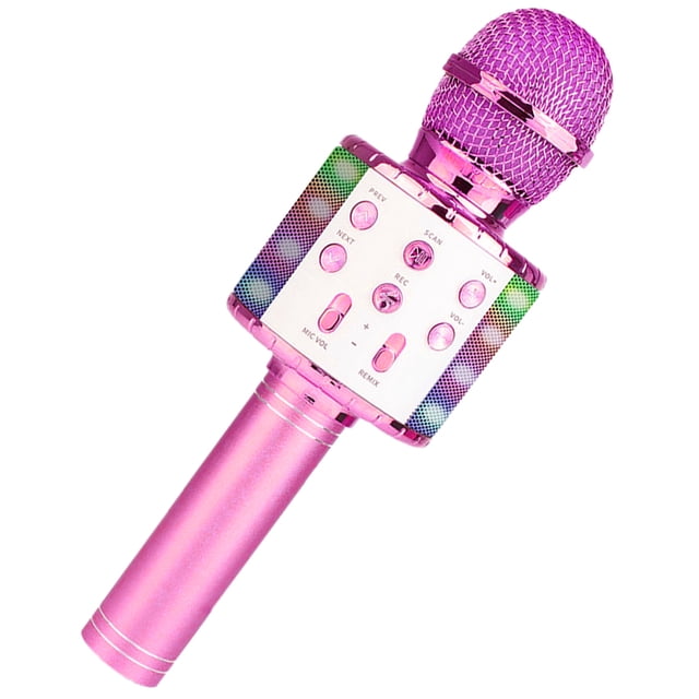 Karaoke Microphone Wireless Karaoke Mic Speaker Karaoke Machine with LED light