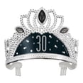 thumbnail image 1 of Unique's Birthday Black Glitz Plastic Tiara with Number Stickers, 1 of 4