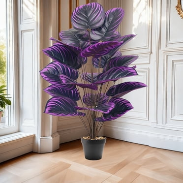 DIANWUDG Artificial Potted Plants 33inch 24 Leaves PVC Fake Tropical Plants Realistic Faux Plants for Home Office House Desk Shelf Living Room Kitchen Decoration