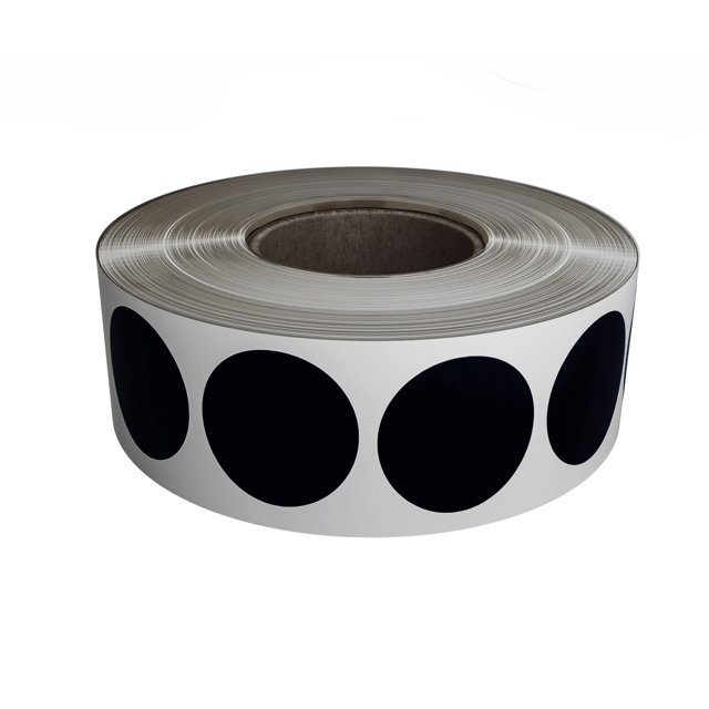 Round Sticker dot in Black 19mm Sticker Labels Circles on a roll 3/4" Diameter - 1050 Pack by Royal Green