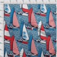 thumbnail image 4 of oneOone Polyester Spandex Teal Blue Fabric Nautical Craft Projects Decor Fabric Printed By The Yard 56 Inch Wide, 4 of 5