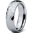thumbnail image 2 of Bague Alliance pour Homme en Carbure de Tungstène Multifacette 6 mm, 2 of 6