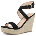 thumbnail image 1 of BLISSFUL STEP Sandales Compensées Espadrilles à Bride Arrière à Brides Croisées pour Femmes, 1 of 7