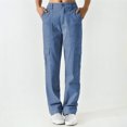 thumbnail image 2 of Besolor Pantalon Cargo Extensible Taille Haute Femme Ample Multiples Poches Jambe Droite Grand Pantalon Pantalon Mode Mode Urbaine, 2 of 6