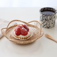 thumbnail image 2 of Rattan Bread Basket Petals Shape Hand-Woven Tea Tray With Handles For Serving Dinner Parties Coffee Breakfast, 2 of 6