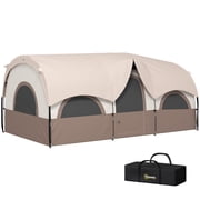 Outsunny 4-6 Person Camping Tent, 3000mm Waterproof and UPF30+, Khaki