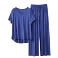 thumbnail image 2 of Weiqiqre Ensembles de Pyjama pour Femmes Pyjamas Rafraîchissants Ensembles Assortis d'Été Manches Courtes Ensemble de Détente Femmes, 2 of 3