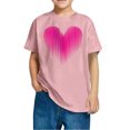 thumbnail image 4 of Posijego T-Shirts de la Saint-Valentin pour Enfants, T-Shirt Graphique avec Cœur, Garçons Filles, Col Rond, Manches Courtes, Hauts Mignons, 4 of 4