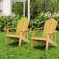 thumbnail image 3 of Patiojoy Chaise Adirondack 4 Pcs Hanches Chaise Adirondack avec Porte-Gobelet Grain de Bois Réaliste Chaise d'Extérieur Résistante aux Intempéries pour Capacité de Poids de 380 Lb Jaune, 3 of 10
