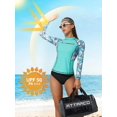thumbnail image 4 of Women Quick Dry Athletic Floral Printed Rush Guard Sun Protection UPF 50+ Long Sleeve Shirt, 4 of 6