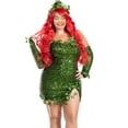 thumbnail image 1 of FAROOT Costume de Lierre Vert de Luxe pour Femmes, Robe Sans Manches à Fausses Feuilles à Paillettes avec Ensemble Gants, 1 of 5