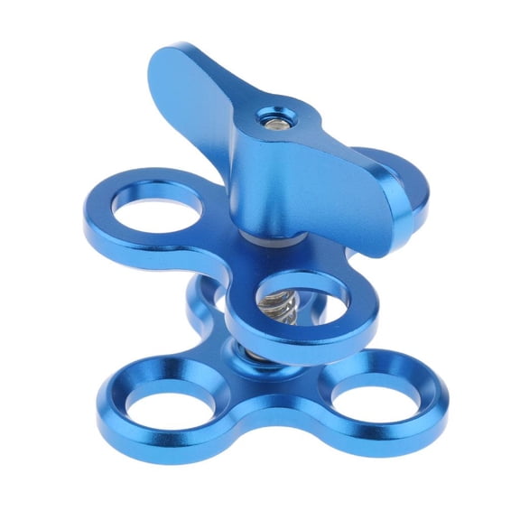 Clamp 3 Holes Underwater Arm Diving Bracket for 3+/4/5/6 Blue
