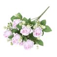 thumbnail image 1 of Meitianfacai Bouquet Simulé de Fleurs de Décoration pour la Maison Bouquet de Roses Simulé de Petits Guidons de Roses, Violet, 1 of 7