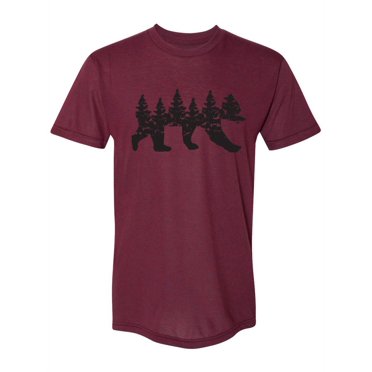 Gravity Outdoor Co. Forest Bear Silhouette Short-Sleeve T-Shirt - Cranberry Red 3XL