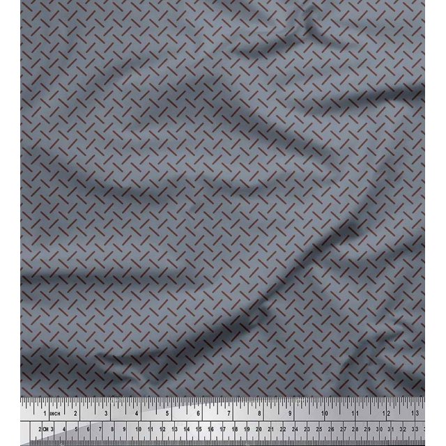 Soimoi Rayon Fabric Diagonal Line Geometric Decor Fabric Printed Yard 56 Inch Wide