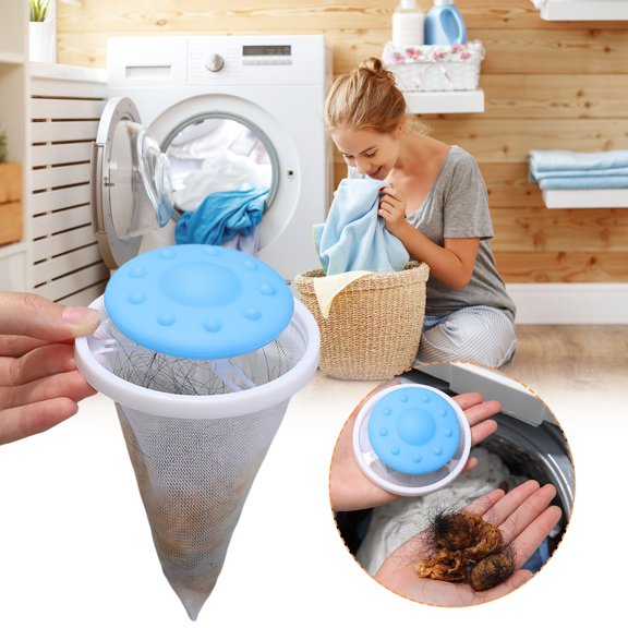 3Pcs Washing Machine Hair Filter, Uscallm Washing Machine Filter Floating Hair Catcher Lint Trap for Laundry Efficient Filtration Mesh Net Easy Installation Debris Removal